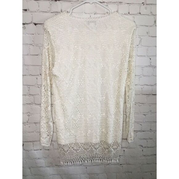 Vtg Reflections By Spiegel Missy Crochet Top White Off women’s S Pearl Beads Y2K - Picture 8 of 10